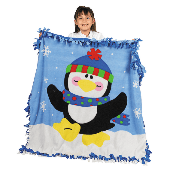 Penguin fleece Throw Craft - Craft Kits - 1 Piece