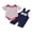 Style 3, variant on Loicainy Baby Toddler Boy Girl 4th of July Overalls Outfit 3 6 12 18 Months Patriotic Short Sleeve Striped Romper with Flag Embroidery Pants 2Pcs Clothes Set