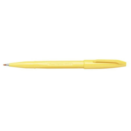 Pentel of America 1593548 Fiber-Tipped Pen, Yellow - Pack of
