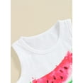 thumbnail image 6 of Suealasg Toddler Girls Shorts Set Outfits Sleeveless Crew Neck Letters Print Tank Top and Flower Watermelon Shorts Kids Girls Summer Clothes Set 1T-5T, 6 of 9