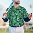 thumbnail image 6 of Balery Monstera Leaves Baseball Jersey for Men Casual Button Down Shirts Short Sleeve Active Team Sports Uniform-Large, 6 of 9