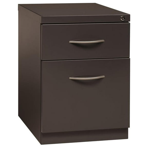 Pemberly Row 20" 2-Drawer Metal Mobile Pedestal Filing Cabinet in Charcoal