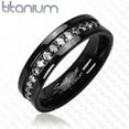 thumbnail image 3 of HIS HERS 4 PC BLACK STAINLESS STEEL & TITANIUM WEDDING ENGAGEMENT RING Band SET Size Women's 05 Men's 08, 3 of 4