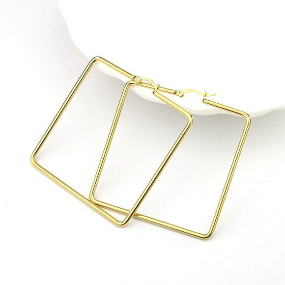 Gold Plated Hoop Earrings Lightweight Minimalist Super Thin Wire Hoop Earrings Gold Hoops for Women Girls, 50mm-75mm 1 Pairs