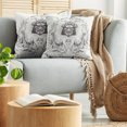 thumbnail image 5 of Ambesonne Japanese Throw Pillow Cover 2 Pack, Samurai Koi, 18", Coconut Grey, 5 of 7