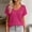 Hot Pink, variant on jjayotai Plus Size Tops for Women Short Sleeve T Shirt V Neck Hollow out Shirts Casual Summer Trendy Blouses