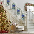 thumbnail image 5 of HaCpiu Christmas Swag, Prelit Stairs Christmas Garland, Blue Prelit Stairway Swag Trim, Christmas Wreaths for Front Door, Christmas Swags for Decorating Outdoor Home Decor, 5 of 13