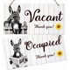 thumbnail image 1 of Letreros de baño de PVC con forma de burro, placa decorativa colgante de pared, letreros de plástico para colgar en la entrada, decoración artística., 1 of 9