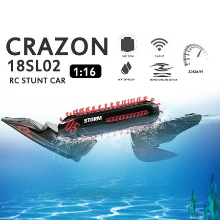 CRAZON 18SL02 1:16 RC Boat Stunt Car for Kids Remote Control 4WD Truck Amphibious Radio Controlled (Best Rc Boat For The Money)