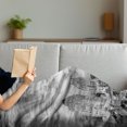 thumbnail image 3 of Black and White Soft Flannel Fleece Throw Blanket, Skyline Rooftop View of New York in Cloudy Day Panoramic Bust Cityscape, Cozy Plush for Indoor and Outdoor Use, 60" x 80", Black White, by Ambesonne, 3 of 5