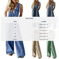 thumbnail image 3 of ClodeEU Women's V Neck Sleeveless Wide Leg Jumpsuit,Casual Loose Romper with Pockets Green,Women's Plus S, 3 of 7