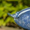 thumbnail image 4 of Zaer Ltd. Ornate Pedestal Style Birdbath with Cast Iron Birds on Rim (Blue), 4 of 7