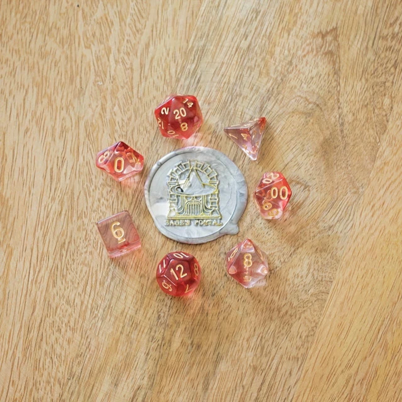 Sage'S Capsules - Clear Red Acrylic Polyhedral Dice Set Dungeons Dragons Dnd