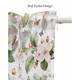 thumbnail image 5 of Faux Linen Valances for Windows Magnolia Flower Tree Butterfly Watercolor Pattern Curtains Valance Light Filtering Rod Pocket Small Window Treatment for Kitchen Living Room Bedroom 42x12In, 5 of 6