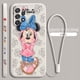 thumbnail image 3 of Funda de teléfono de dibujos animados de Minnie rosa para Samsung Galaxy A73, A54, A34, A53, A33, A52, A32, A22, A71, A51, A21S, 4G, 5G, cuerda líquida izquierda, 3 of 5