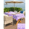 thumbnail image 5 of Outdoor Tablecloth with Umbrella Hole for Patio/Picnic/Party/Camping, Purple Floral Butterflies Waterproof Table Cloth Rectangle Table Cover Washable, Abstract Art Vintage Botanical (60"x 84"), 5 of 8