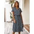 thumbnail image 2 of AURA Women Summer Maxi Dress V Neck A Line Polka Dot Lace Casual Vacation Dress, 2 of 6
