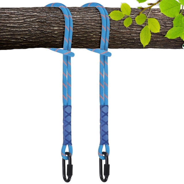 Uxcell 2-Pack Cuerdas para Columpios de Árbol 1.2m/3.9ft, Correas para Columpios de Hamaca con Gancho Pesado Soporta 1000lbs Kit de Colgado