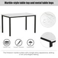 thumbnail image 4 of PAPROOS Dining Table Set for 4, Modern 5-Piece Kitchen Table Set with Faux Marble Top and Velvet Upholstery Chairs, Heavy Duty Dinette Sets for Breakfast Nook, Dining Room Table and Chairs, Gray, 4 of 11