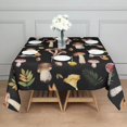 thumbnail image 3 of Brown Mushroom Leaf Black Pattern Square Tablecloth,Waterproof Square Table Cover,Wipeable Spillproof Washable Table Cover for Home Kitchen Party Decor 52"x52"(132x132cm), 3 of 6
