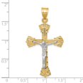 thumbnail image 3 of Finest Gold 14K Two-Tone Diamond-Cut Crucifix Pendant, 3 of 4