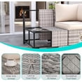 thumbnail image 2 of Muphyers 9 Pcs Patio Furniture Set with 55000BTU Propane Fire Pit Outdoor Rattan Sectional Sofa Set, Ottoman, Modular Wicker Patio Conversation Set, 4" Waterproof Cushions for Porch Balcony,Off-White, 2 of 10