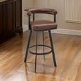 thumbnail image 6 of Weni 26 Inch Swivel Counter Stool Chair- Barrel Open Back- Black- Brown, 6 of 6