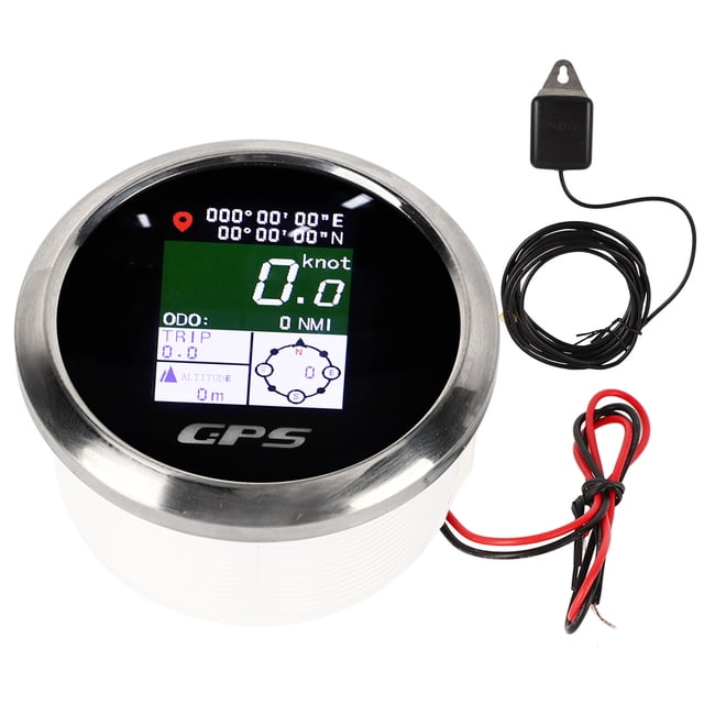 85mm GPS Speedometer 9‑32V TFT Screen Digital Display Speed Gauge Universal for Yacht RV Motorcycle Black Dial