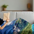 thumbnail image 3 of Highland Soft Flannel Fleece Blanket, Lake in Altai Mountains Highlands Clouds Sunny Summer Day Travel Attraction, Cozy Plush for Indoor and Outdoor Use, 50" x 60", Green Blue Aqua, by Ambesonne, 3 of 5