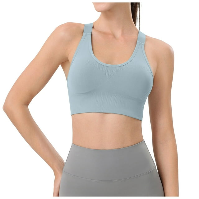 Gubotare Sports Bra High Support High Impact Sports Bras for Women High Support Padded Sports Bra Workout Bras for Women Racerback Bra for Yoga (Blue,L)