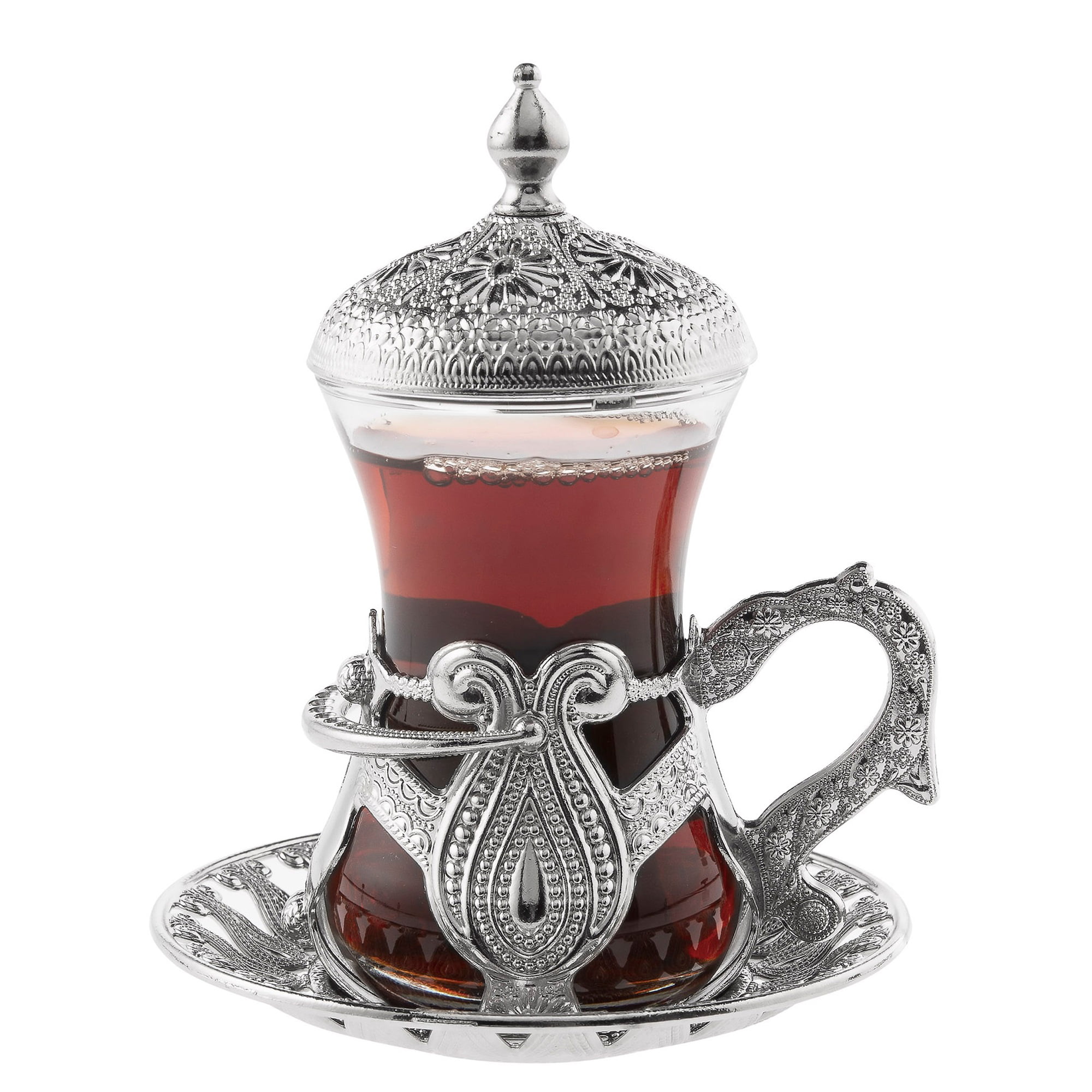 Silver Color Safa Tea Cups Set For 6 Person –