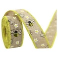 thumbnail image 3 of Bee Flower Wrapping Paper Wrapping Paper,Sunflower Paragraph Knot Dot Checkered Wavy Ribbon Wrapping Wedding Parties Wreaths And Diy Crafts 4.5M Wedding Wrapping Paper,Yellow, 3 of 4
