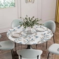thumbnail image 5 of Blue Tan Flower Round Tablecloth for 45-54 Inch Tables,Fitted Table Cover with Elastic Edge,Abstract Vintage Ethnic Tribal Boho Waterproof Outdoor Table Cloth Protector for Patio Garden Dinner Picnic, 5 of 9