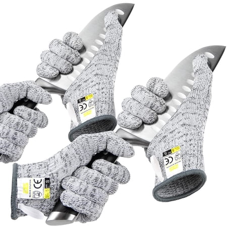 Glove Station Ultra Durable Series Cut Resistant Gloves - Cutting Gloves for Chefs  BBQ and Cooking - Level 5 Protection' Food Grade Safe Cut Proof Gloves - Grey  X-Large Size [2-Pack]