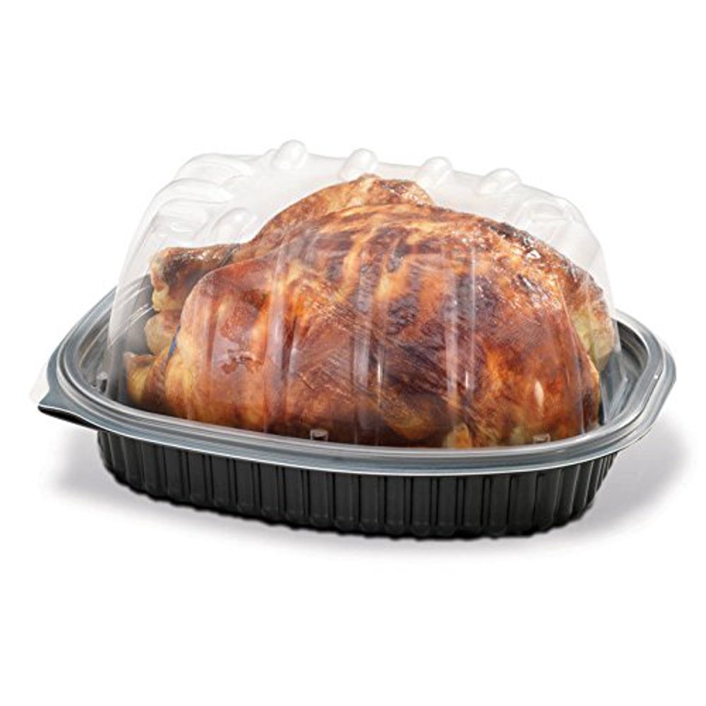 Placon Black Rotisserie Chicken Roaster Container Carrier w/Clear High