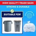 thumbnail image 3 of 55 Gallon Clear Trash Bags, (50 Bags w/Ties) Large Clear Plastic Recycling Garbage Bags, 3 of 9