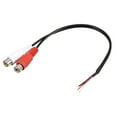 thumbnail image 1 of Paquete de 2 adaptadores de conector de enchufe RCA hembra Uxcell a cable de alambre desnudo de extremo abierto, cable RCA de video, 1 of 5