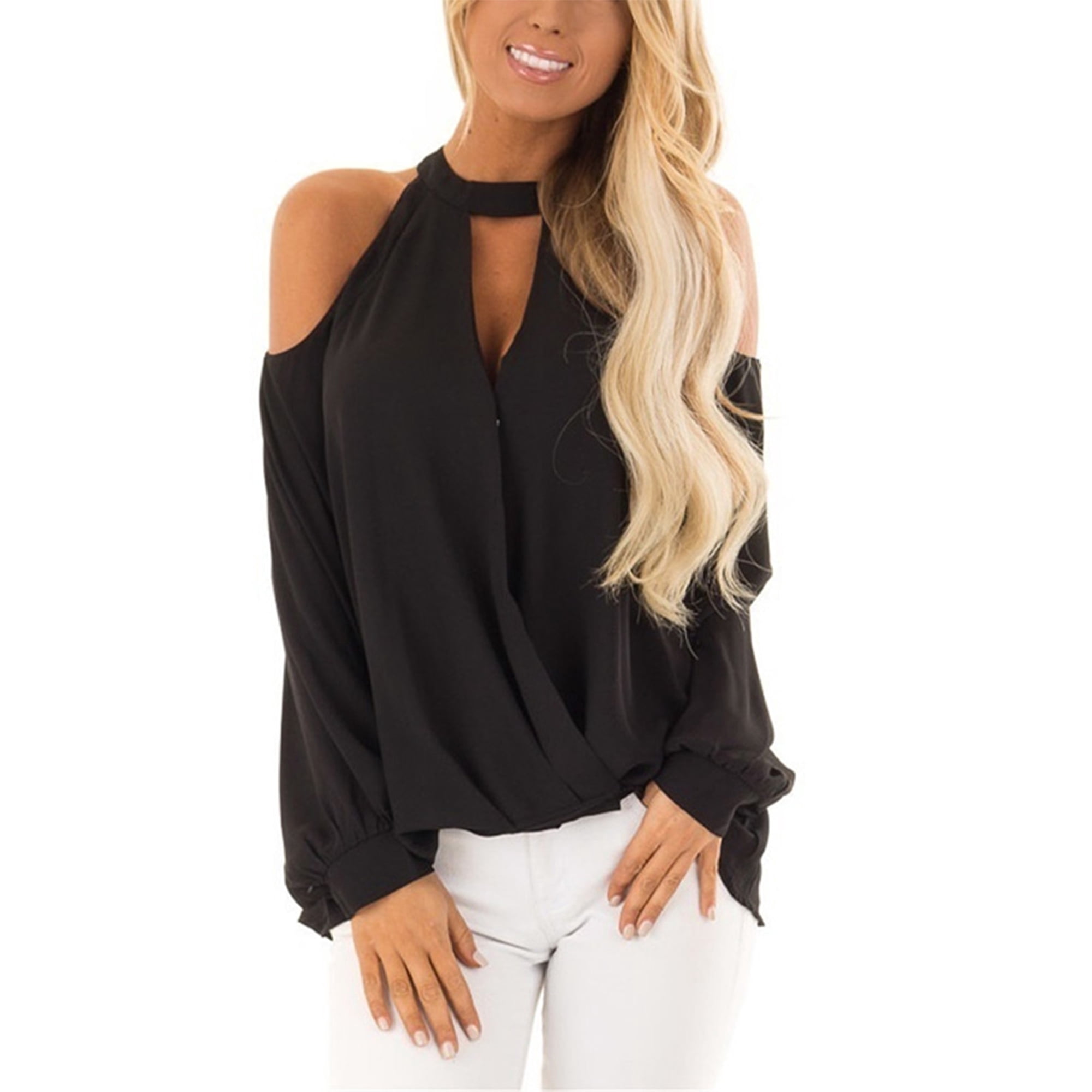 Sexy Strapless Shoulder Halterneck T-shirts Sexy Strapless Shoulder Halterneck T-shirts