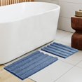 thumbnail image 2 of Subrtex Non-Slip Bathroom Rugs Chenille Soft Striped Plush Bath Mat (Light Purple, 16" x 24" + 20" x 32"), 2 of 6