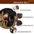 thumbnail image 5 of WHIPPY Men's Braided Leather Belt, Woven Casual Belt for Jeans Pants, 5 of 8