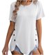 thumbnail image 1 of Faja moldeadora de cintura de verano para mujer, camiseta de manga corta con cuello redondo y botones, 1 of 7