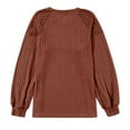 thumbnail image 5 of EDFBUYKRS Female Sweaters Womens Sweaters Hoodies Ribbed V Neck Pullover Sweatshirts for Fall Outfits Fall Sweater L, 5 of 5