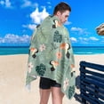 thumbnail image 5 of Dreamtimes Colorful Toucan and Palm Leaf Beach Towel Quick Dry Absorbent Bath Towels Sandproof Lightweight Towel for Gym Yoga Sports Swimming 31x71in, 5 of 7