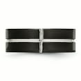 thumbnail image 4 of Titanium Polished Black IP Grooved Comfort Back Ring Size 10.5, 4 of 7