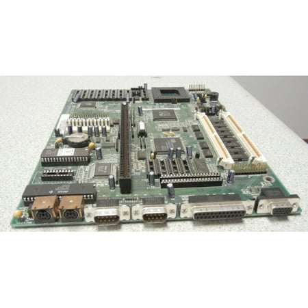 Refurbished-Acer93113-1M486 motherboard LPX form factor. On-Board video, printer port, 2 serial ports, PS/2 keyboard and mouse port. Riser Card slot. 2 72 pin SIMM sockets. Supports 80486 SX