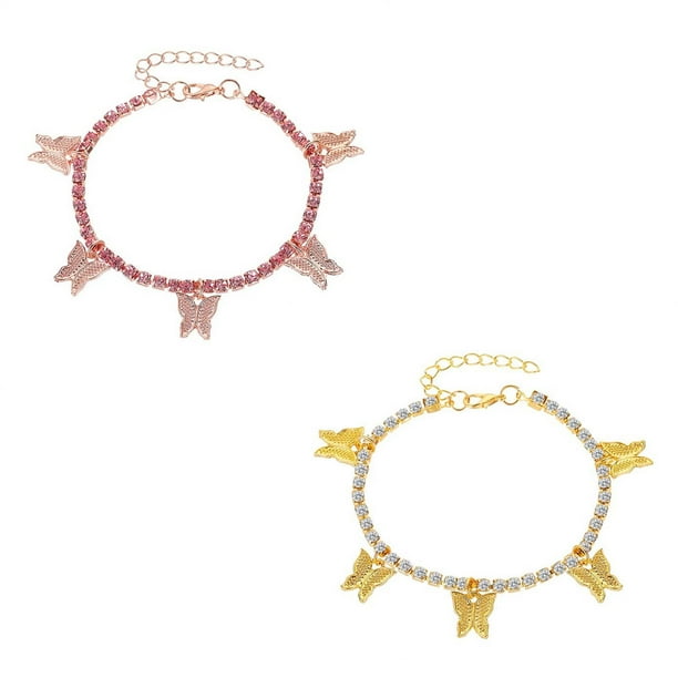 Xihbxyly Pulseras para El Pie, Elegante Tobillera con Diamantes de Imitación, Elegante Tobillera de Cristal En Forma de Corazón, Elegante Adorno de Cuentas para El Pie, Ideal para Fiestas de Yoga En