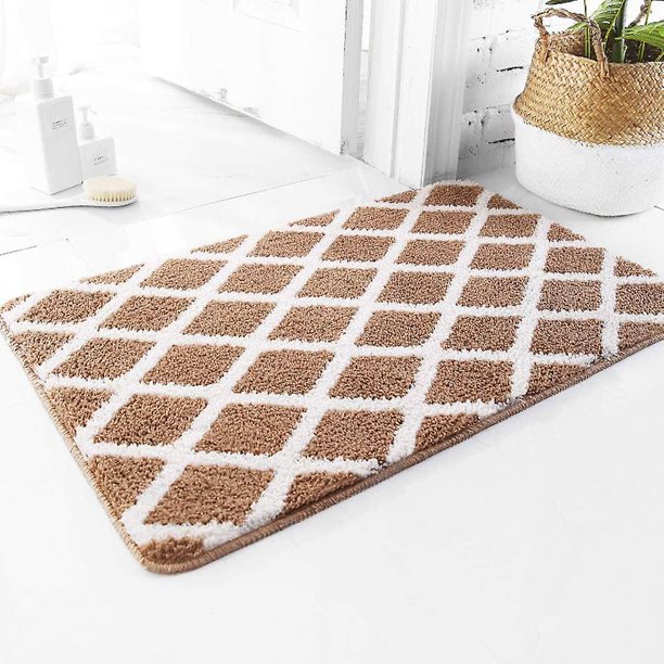 Alfombra de Baño Antideslizante Rojo Verde Microfibra 45x65cm Champán