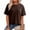 Coffee,#011, variant on Women's Oversized Workout Cropped T Shirts Crew Neck Short Sleeve Casual Loose Summer Crop Tee Tops,2XL