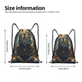 thumbnail image 2 of Wukai Forest Meditating Tiger Drawstring Backpack Bag Sport Gym Sackpack Large Size String Backpack Cinch for Women Men-Small, 2 of 6