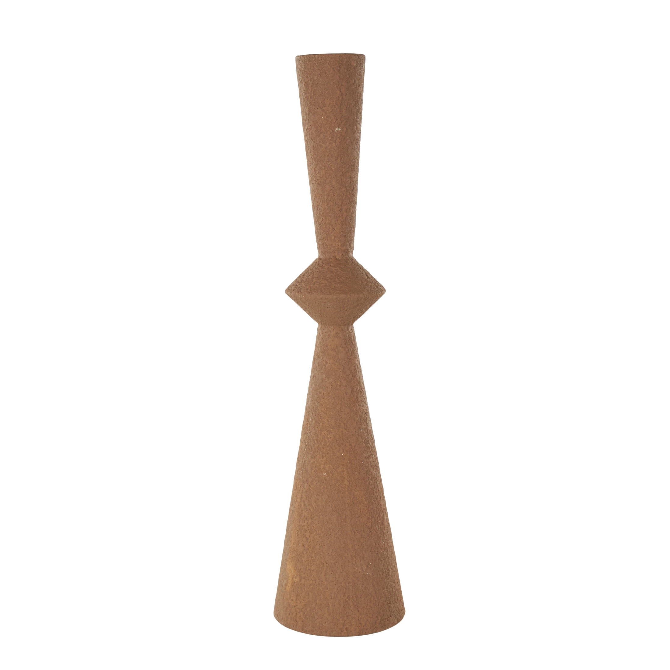 DecMode 27" Art Deco Fluted Brown Metal Vase
